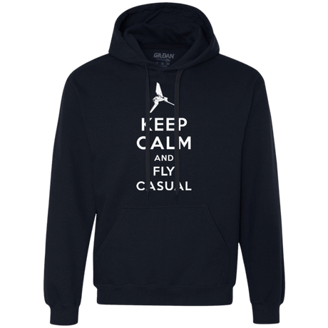 Sweatshirts Navy / Small Keep Calm and Fly Casual Premium Fleece Hoodie