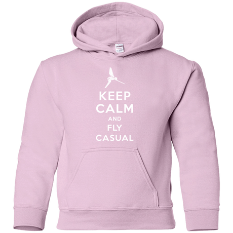 Sweatshirts Light Pink / YS Keep Calm and Fly Casual Youth Hoodie