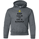 Sweatshirts Dark Heather / YS Keep Calm Banana Youth Hoodie