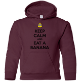 Sweatshirts Maroon / YS Keep Calm Banana Youth Hoodie