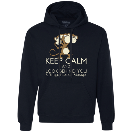 Sweatshirts Navy / Small Keep Calm & Look Behind You A Three Headed Monkey Premium Fleece Hoodie
