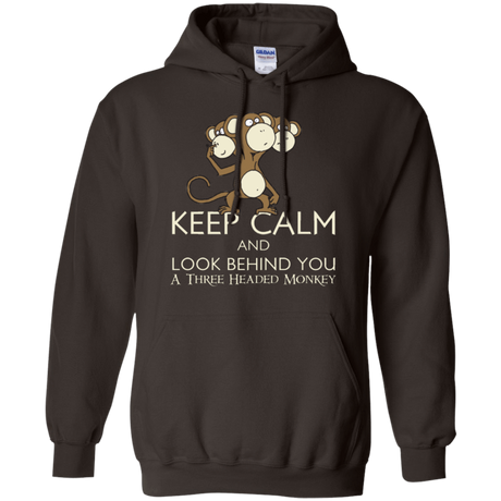 Sweatshirts Dark Chocolate / Small Keep Calm & Look Behind You A Three Headed Monkey Pullover Hoodie