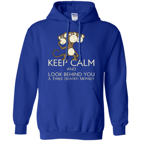 Sweatshirts Royal / Small Keep Calm & Look Behind You A Three Headed Monkey Pullover Hoodie