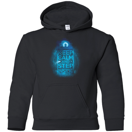 Sweatshirts Black / YS Keep Calm Tardis Youth Hoodie