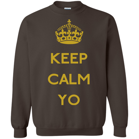 Sweatshirts Dark Chocolate / Small Keep Calm Yo Crewneck Sweatshirt