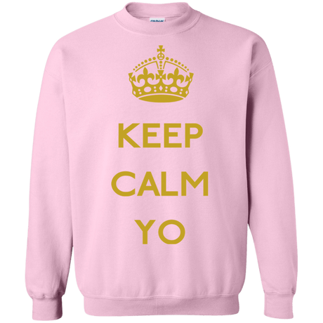 Sweatshirts Light Pink / Small Keep Calm Yo Crewneck Sweatshirt