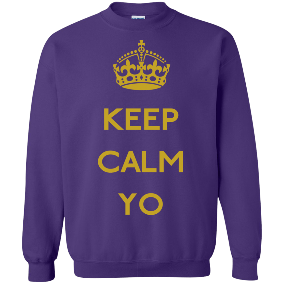 Sweatshirts Purple / Small Keep Calm Yo Crewneck Sweatshirt