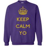 Sweatshirts Purple / Small Keep Calm Yo Crewneck Sweatshirt