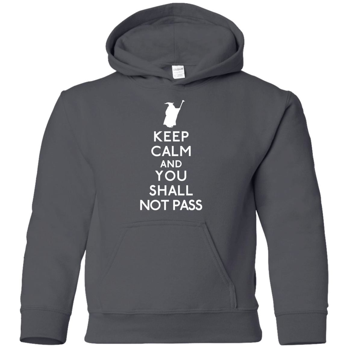 Sweatshirts Charcoal / YS Keep Calm You Shall Not Pass Youth Hoodie