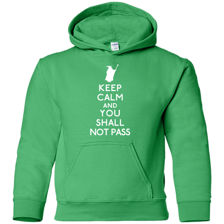 Sweatshirts Irish Green / YS Keep Calm You Shall Not Pass Youth Hoodie