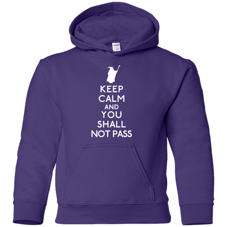 Sweatshirts Purple / YS Keep Calm You Shall Not Pass Youth Hoodie