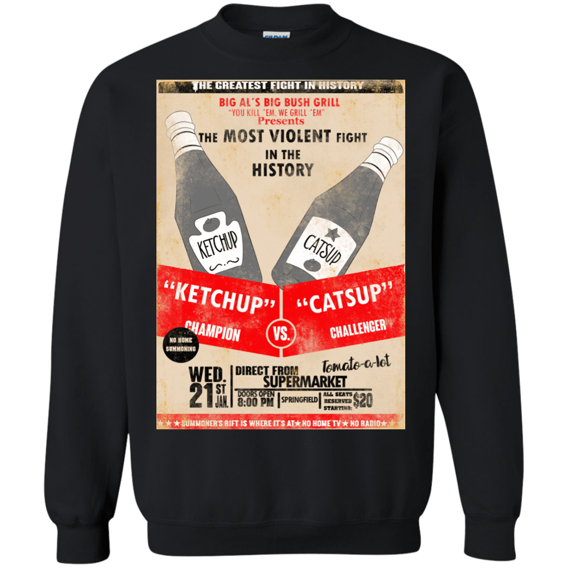 Sweatshirts Black / S Ketchup vs Catsup Crewneck Sweatshirt