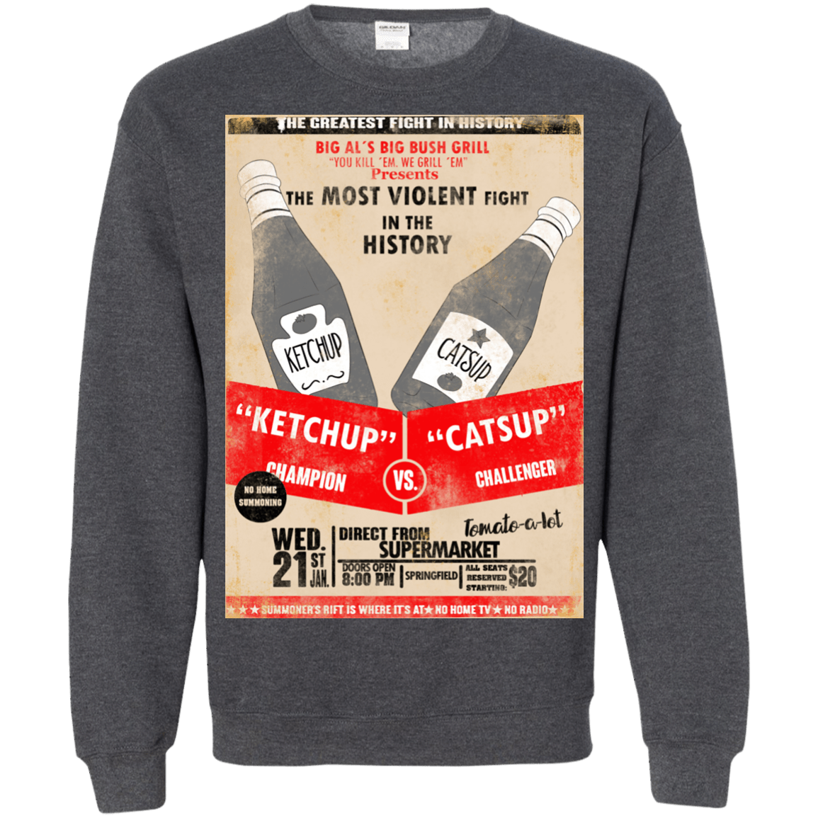 Sweatshirts Dark Heather / S Ketchup vs Catsup Crewneck Sweatshirt