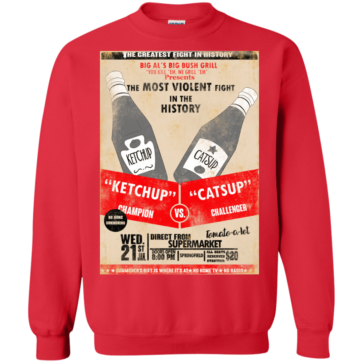 Sweatshirts Red / S Ketchup vs Catsup Crewneck Sweatshirt