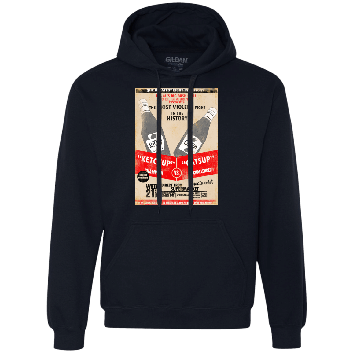Sweatshirts Navy / S Ketchup vs Catsup Premium Fleece Hoodie