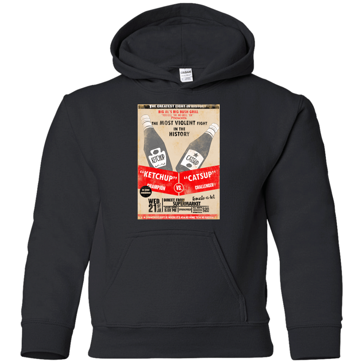 Sweatshirts Black / YS Ketchup vs Catsup Youth Hoodie