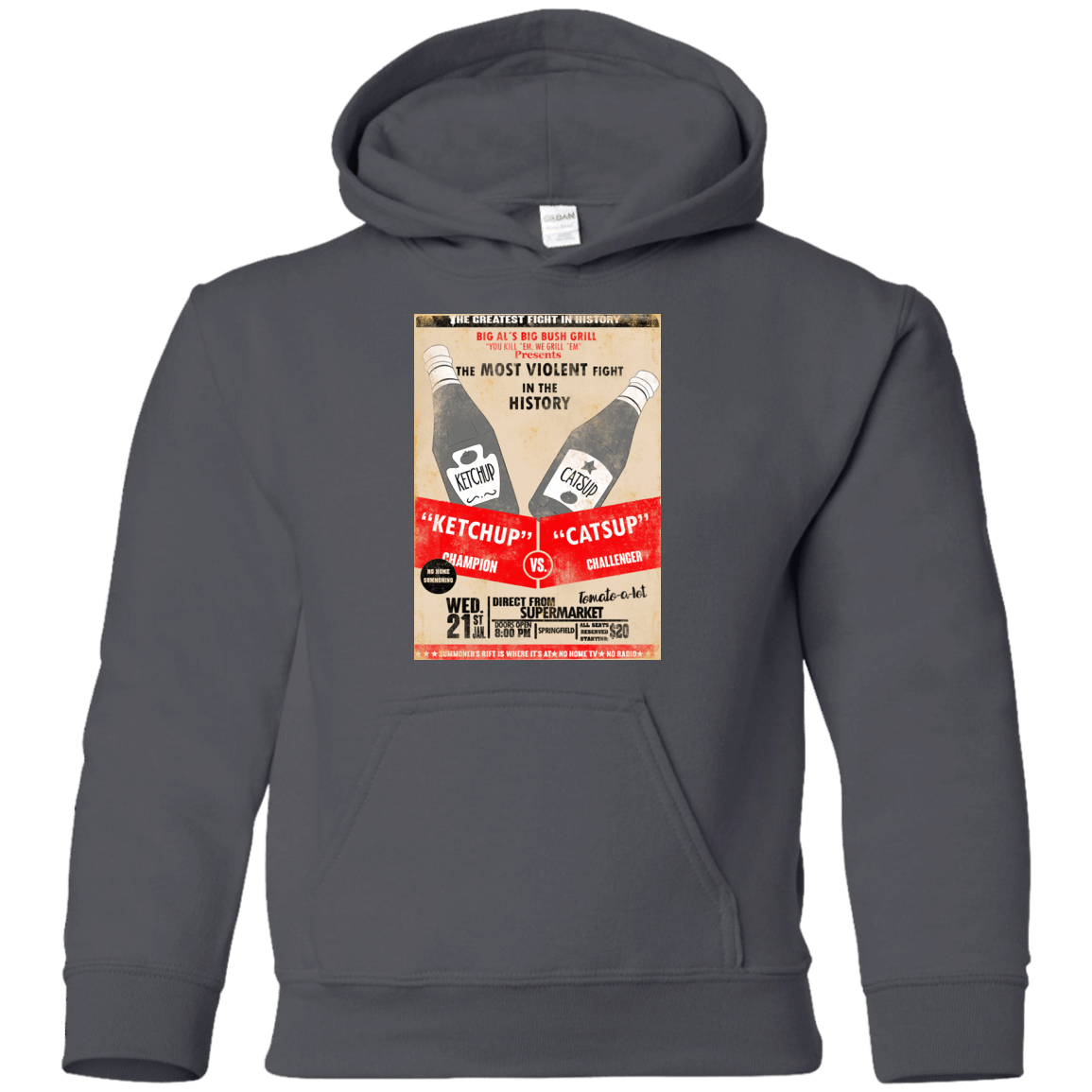 Sweatshirts Charcoal / YS Ketchup vs Catsup Youth Hoodie