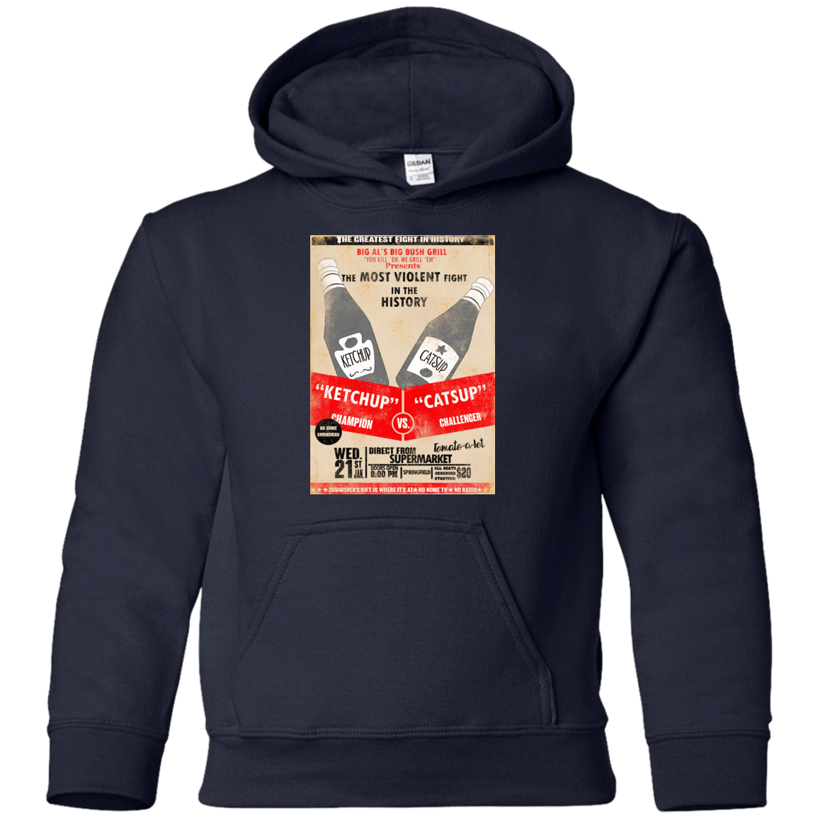 Sweatshirts Navy / YS Ketchup vs Catsup Youth Hoodie