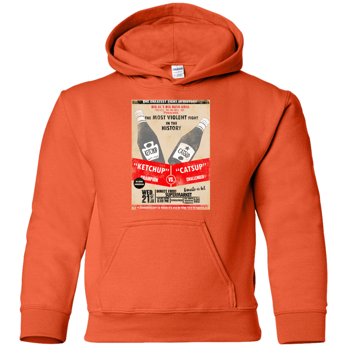 Sweatshirts Orange / YS Ketchup vs Catsup Youth Hoodie