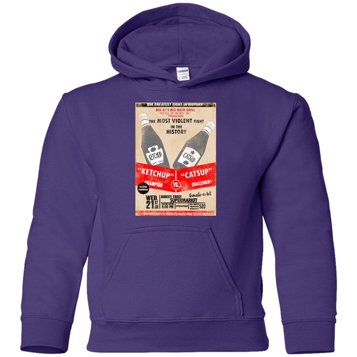 Sweatshirts Purple / YS Ketchup vs Catsup Youth Hoodie