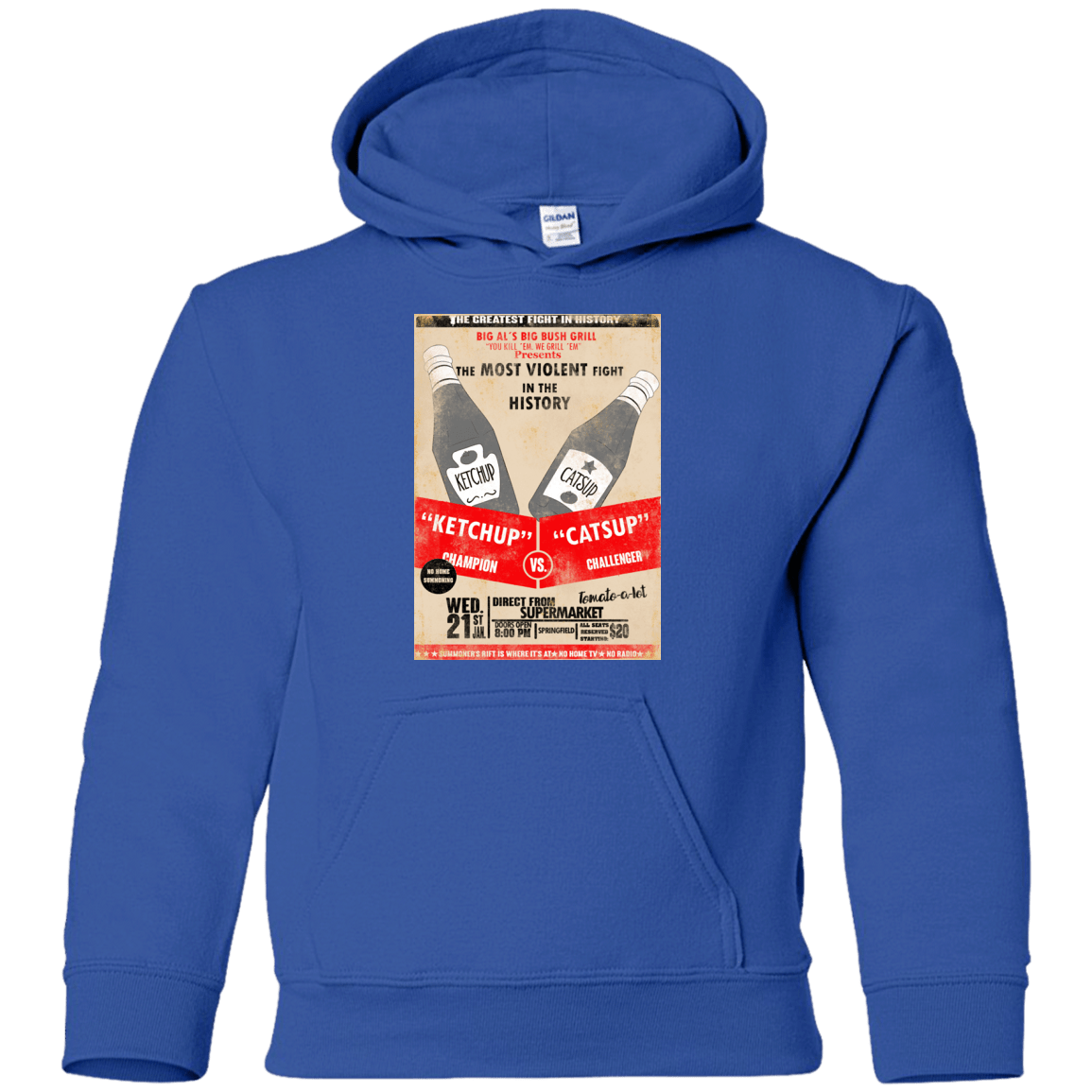 Sweatshirts Royal / YS Ketchup vs Catsup Youth Hoodie
