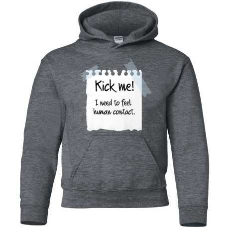Sweatshirts Dark Heather / YS Kick Me Youth Hoodie