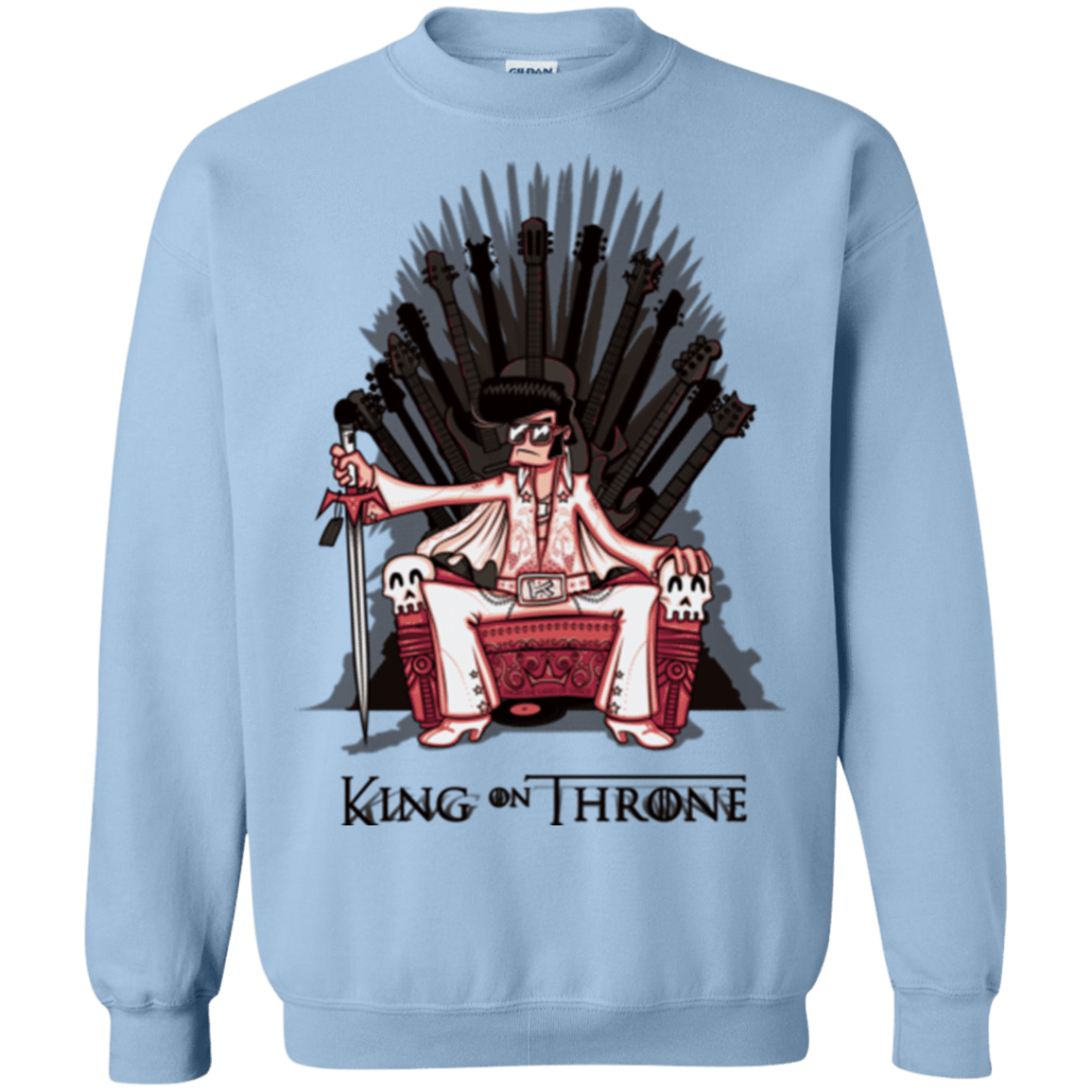 Sweatshirts Light Blue / Small King on Throne Crewneck Sweatshirt