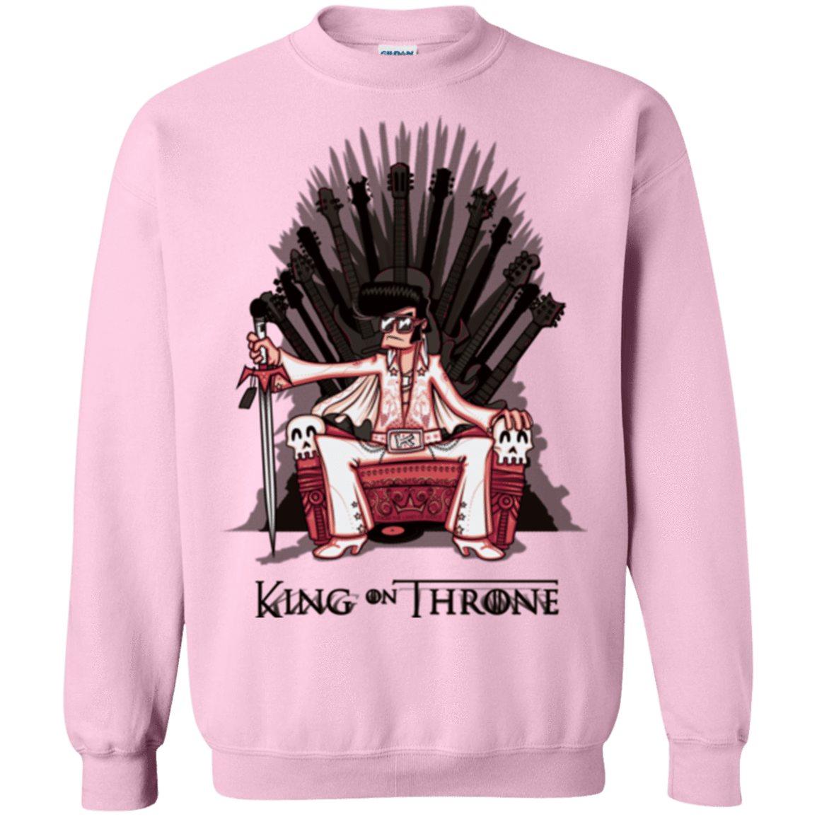 Sweatshirts Light Pink / Small King on Throne Crewneck Sweatshirt