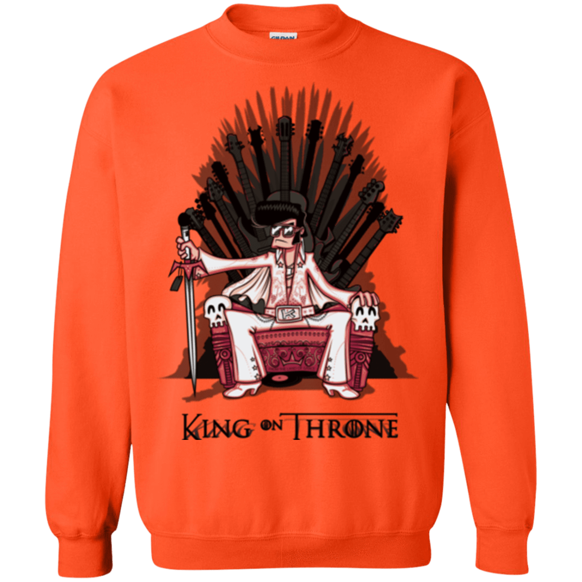 Sweatshirts Orange / Small King on Throne Crewneck Sweatshirt