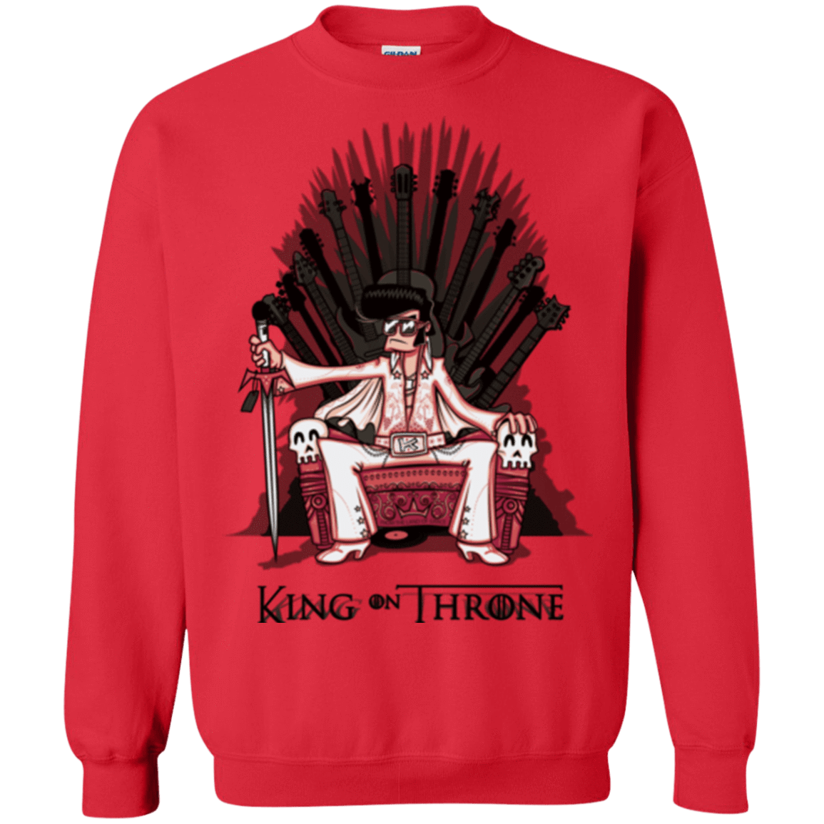 Sweatshirts Red / Small King on Throne Crewneck Sweatshirt