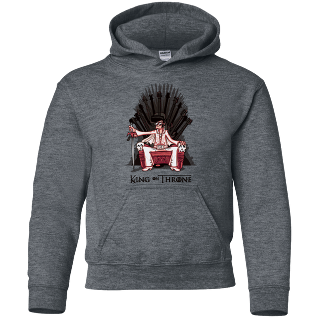 Sweatshirts Dark Heather / YS King on Throne Youth Hoodie