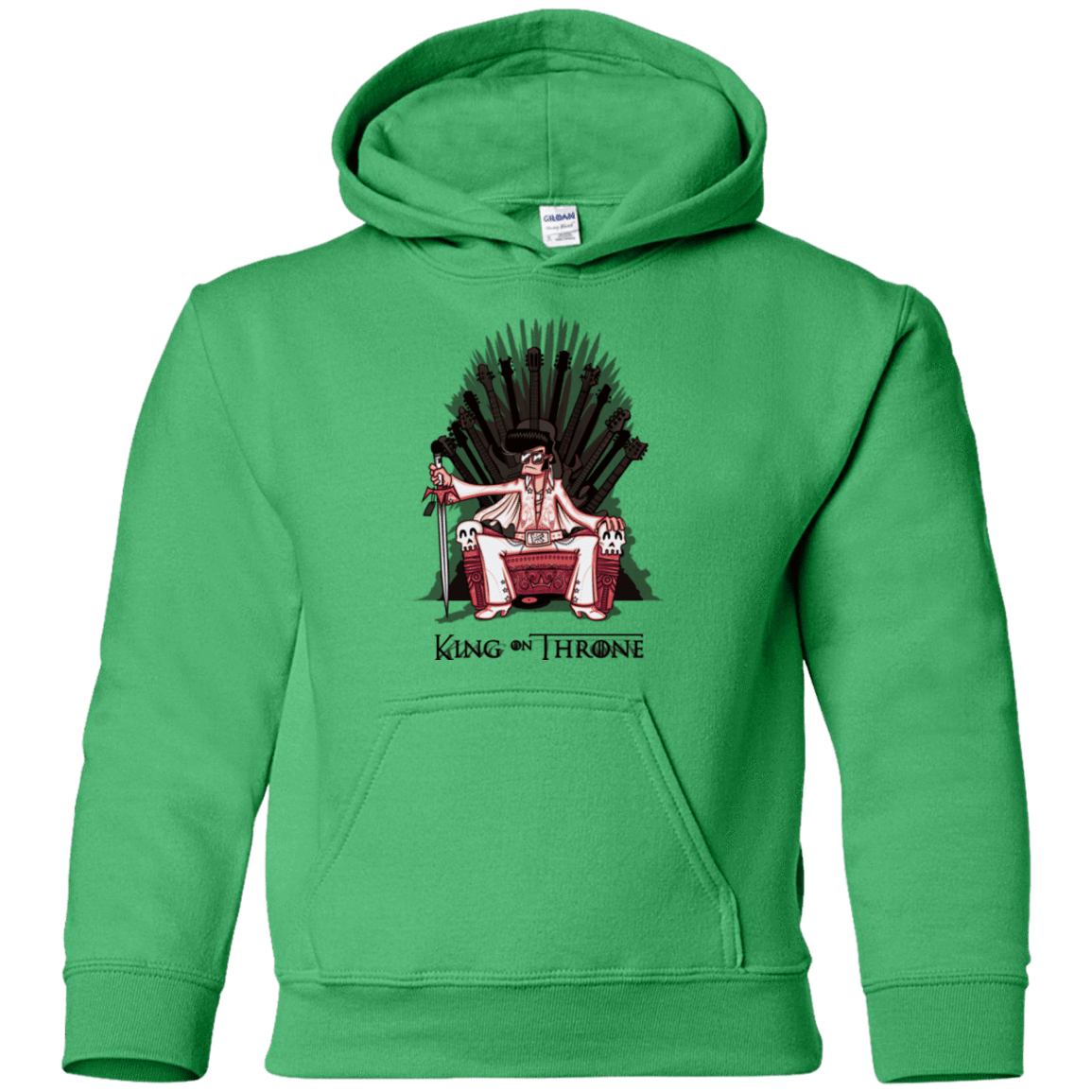 Sweatshirts Irish Green / YS King on Throne Youth Hoodie