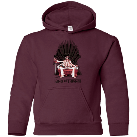 Sweatshirts Maroon / YS King on Throne Youth Hoodie