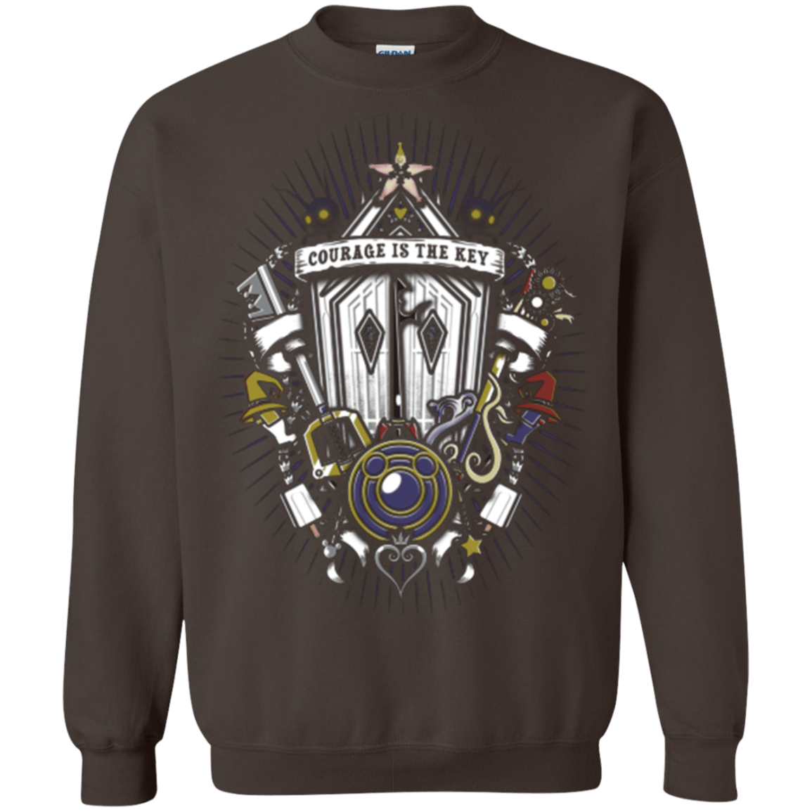Sweatshirts Dark Chocolate / Small Kingdom & Hearts Crest Crewneck Sweatshirt