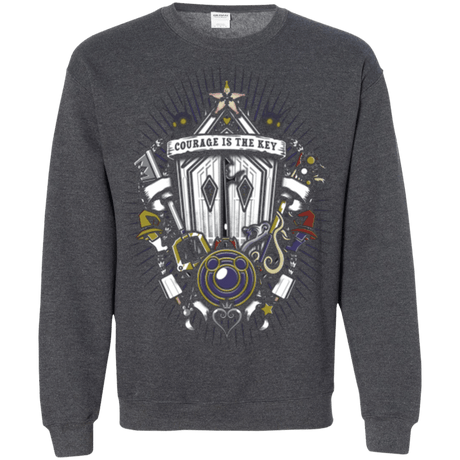 Sweatshirts Dark Heather / Small Kingdom & Hearts Crest Crewneck Sweatshirt