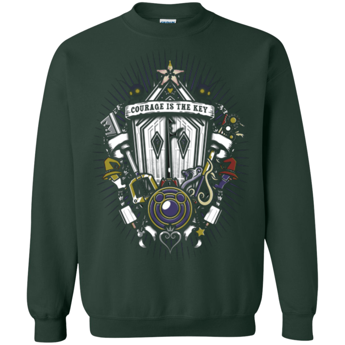 Sweatshirts Forest Green / Small Kingdom & Hearts Crest Crewneck Sweatshirt