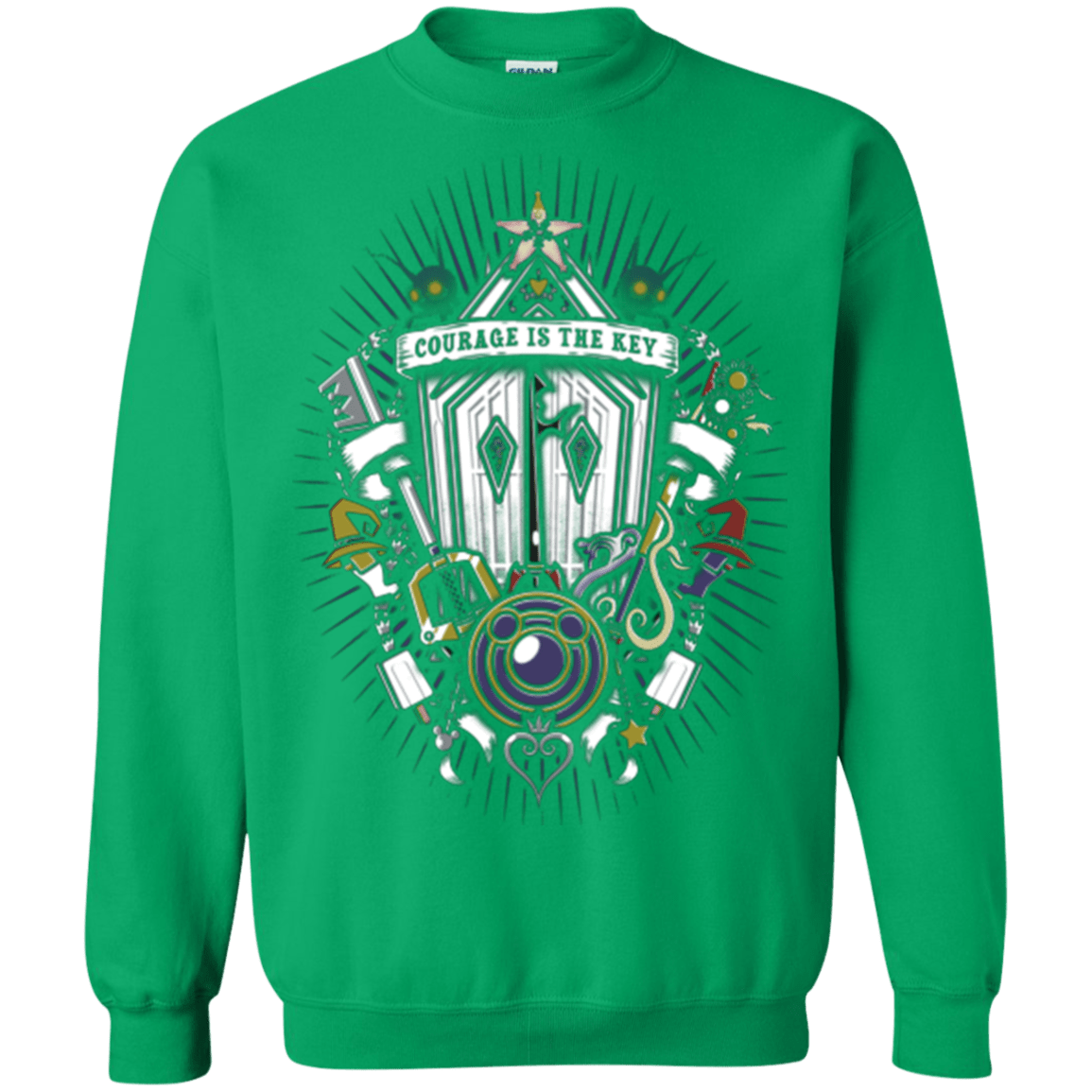 Sweatshirts Irish Green / Small Kingdom & Hearts Crest Crewneck Sweatshirt