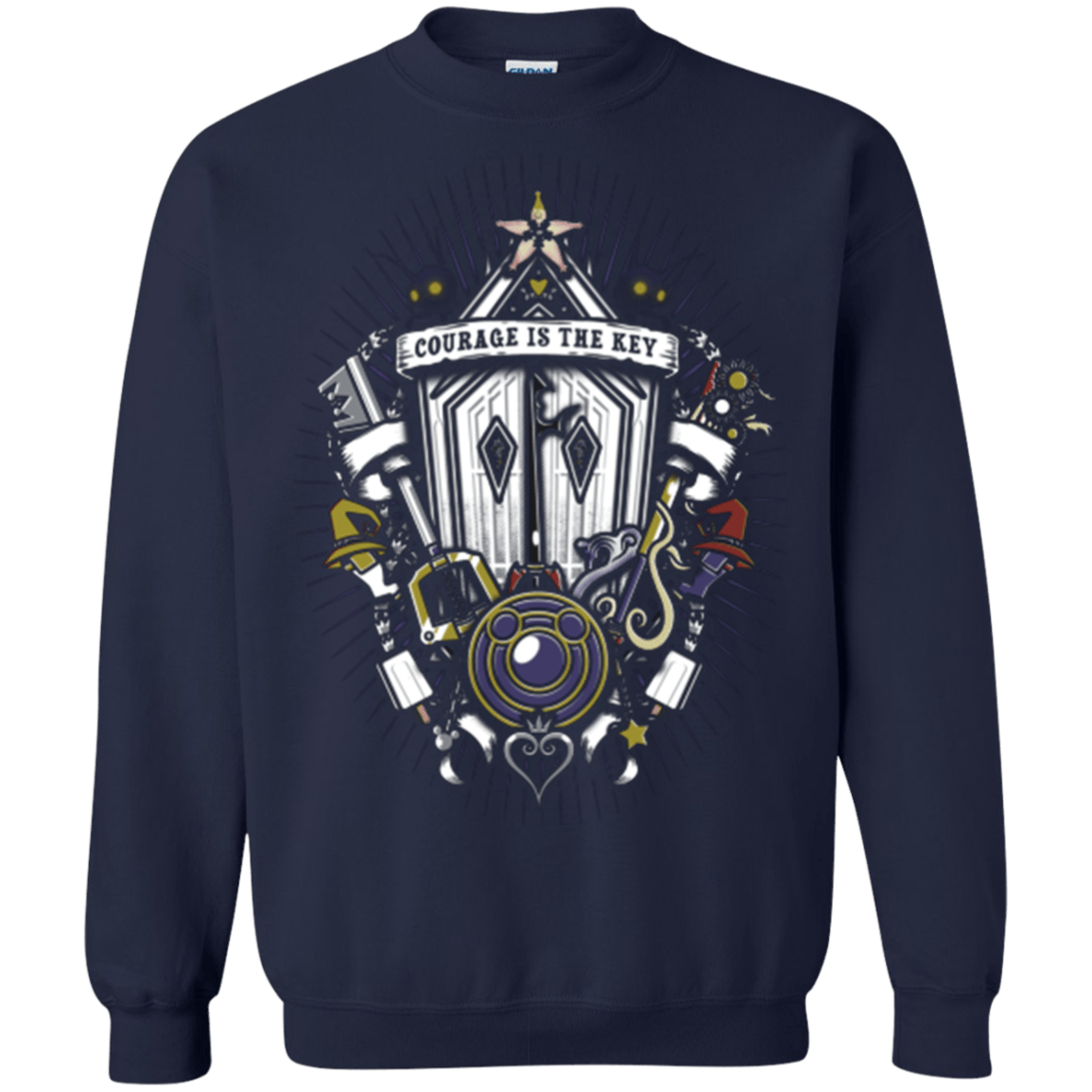 Sweatshirts Navy / Small Kingdom & Hearts Crest Crewneck Sweatshirt