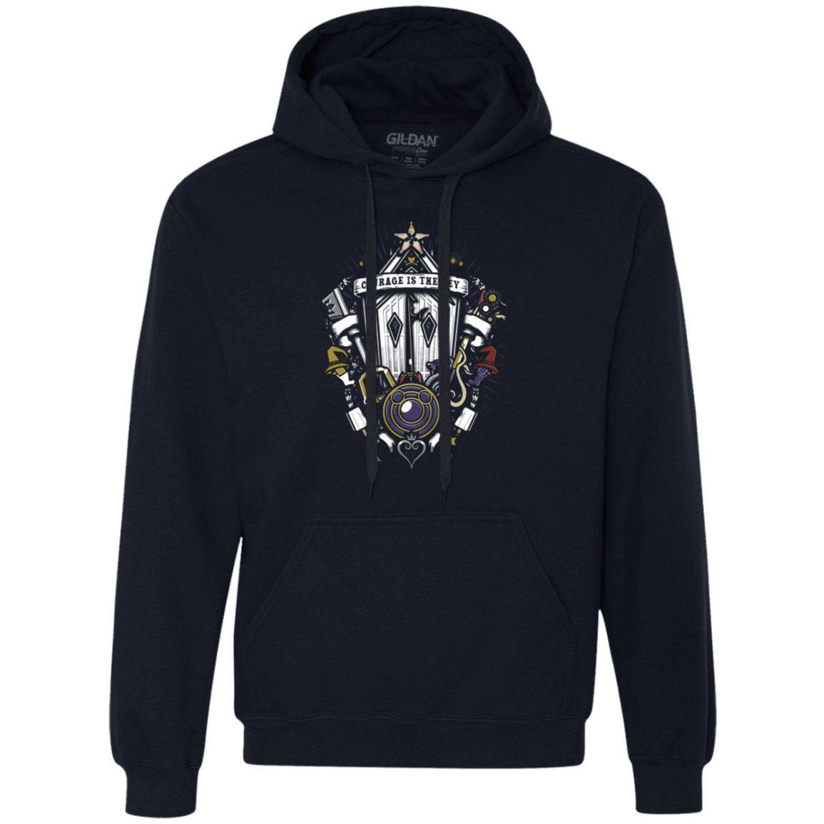 Sweatshirts Navy / Small Kingdom & Hearts Crest Premium Fleece Hoodie