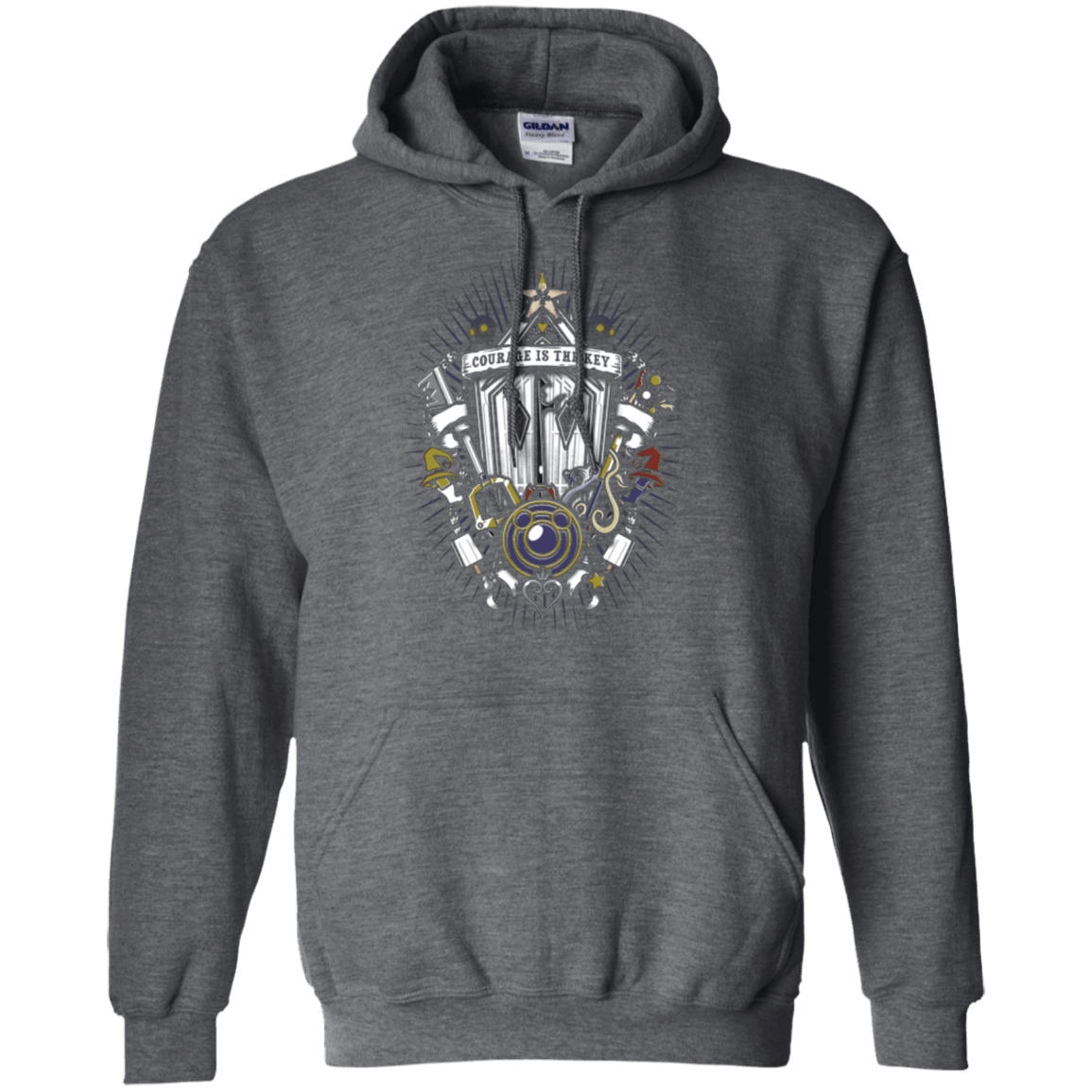 Sweatshirts Dark Heather / Small Kingdom & Hearts Crest Pullover Hoodie
