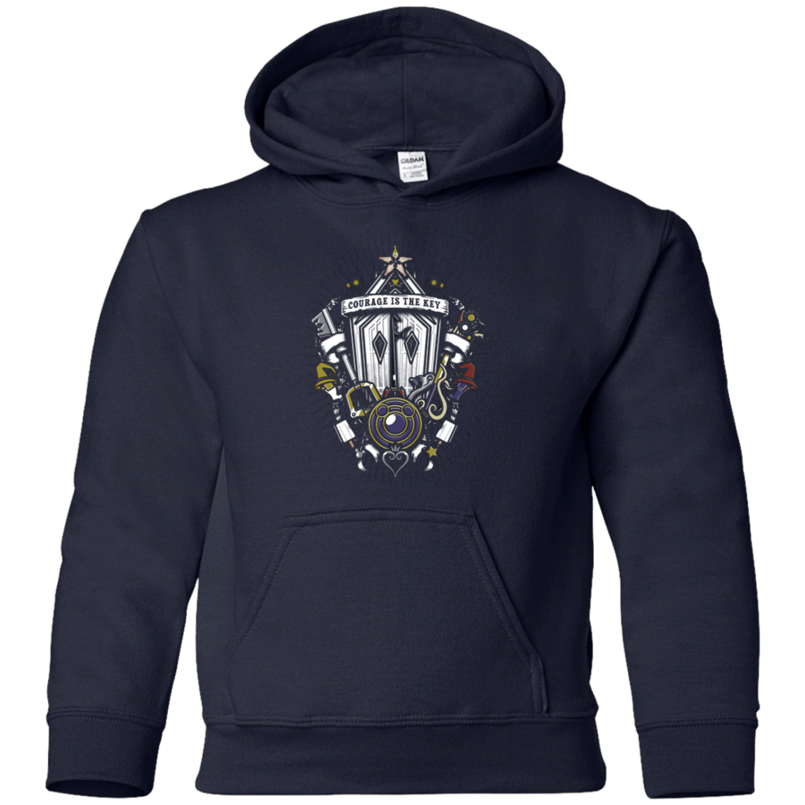 Sweatshirts Navy / YS Kingdom & Hearts Crest Youth Hoodie
