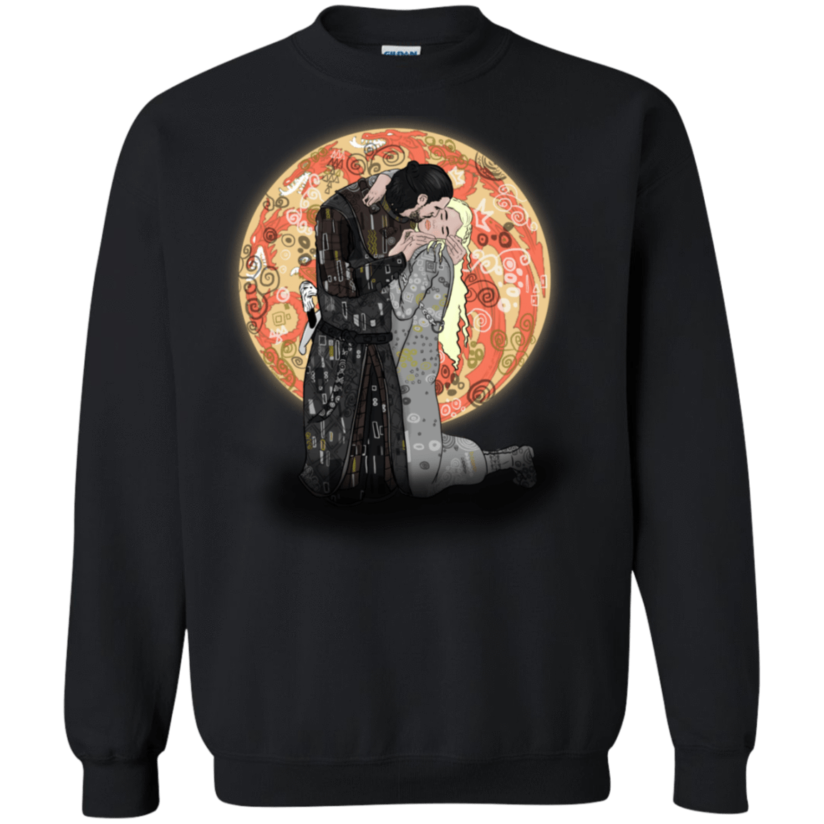 Sweatshirts Black / S Kiss Jon and Dany Crewneck Sweatshirt