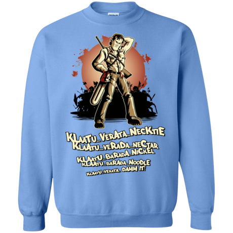 Sweatshirts Carolina Blue / Small Klaatu Barada Nikto Crewneck Sweatshirt