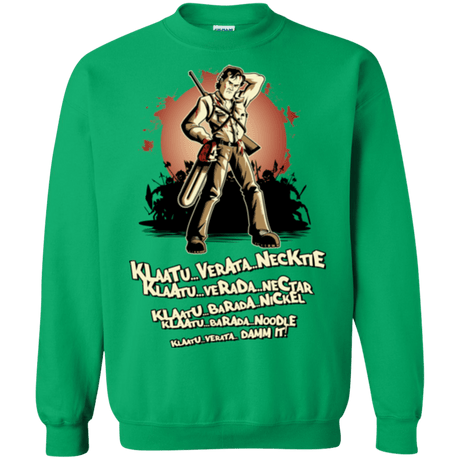 Sweatshirts Irish Green / Small Klaatu Barada Nikto Crewneck Sweatshirt