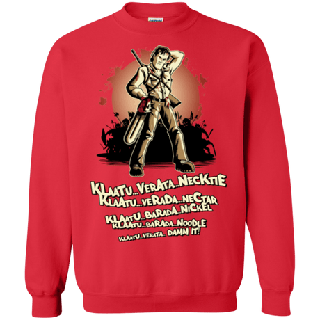 Sweatshirts Red / Small Klaatu Barada Nikto Crewneck Sweatshirt