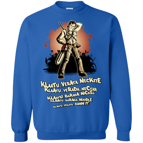 Sweatshirts Royal / Small Klaatu Barada Nikto Crewneck Sweatshirt
