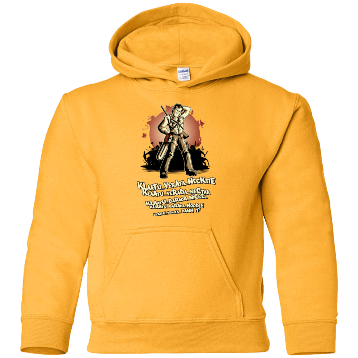 Sweatshirts Gold / YS Klaatu Barada Nikto Youth Hoodie