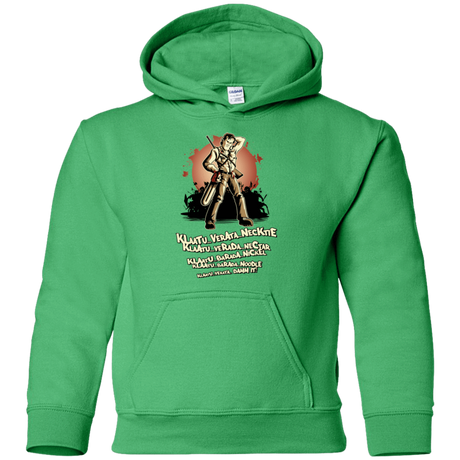 Sweatshirts Irish Green / YS Klaatu Barada Nikto Youth Hoodie