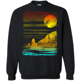 Sweatshirts Black / S Landscape Painted With Tea Crewneck Sweatshirt