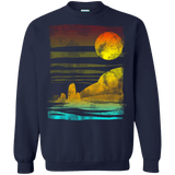 Sweatshirts Navy / S Landscape Painted With Tea Crewneck Sweatshirt